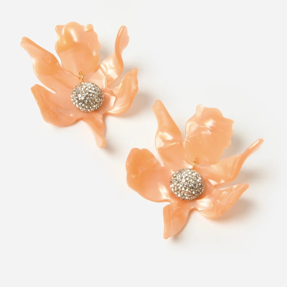 Lele Sadoughi Large Lily Crystal Earrings